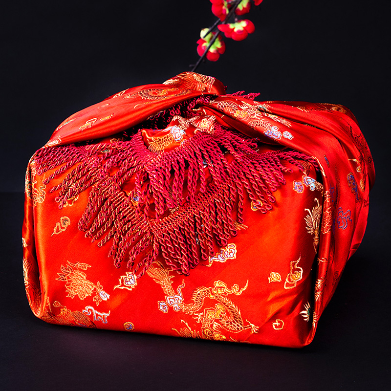 速发皮礼用品陪嫁包布婚结婚用品方新娘嫁妆红色大号红包裹袱包袱