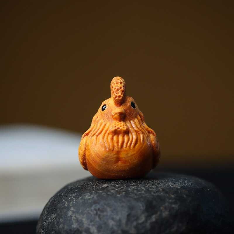 速发崖柏木雕刻大实木日二生肖动物鸡生十礼物文手玩把件装饰摆件
