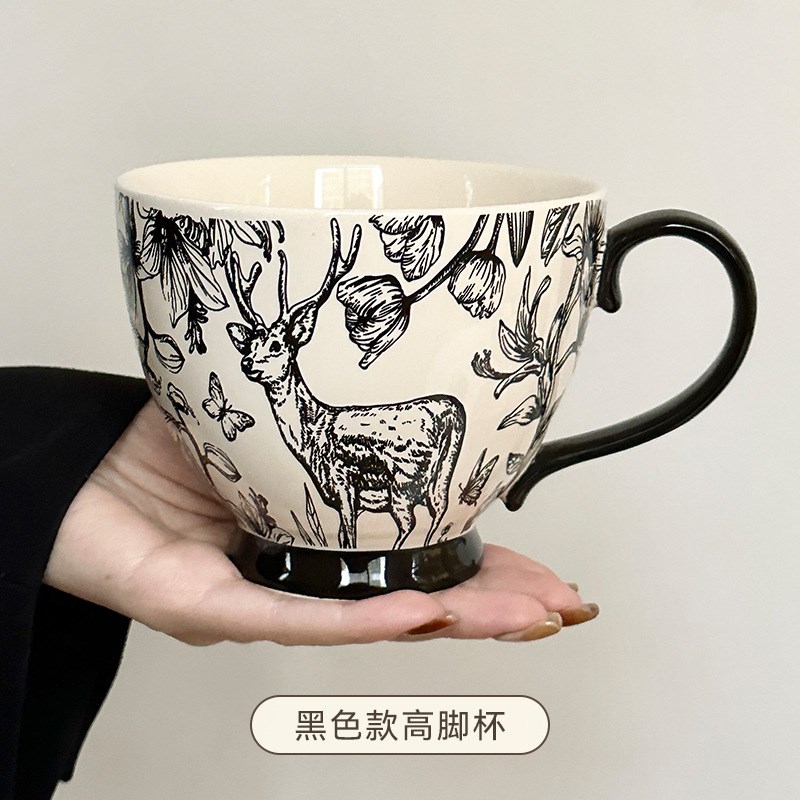 速发高颜杯马克值家燕大容量水杯陶瓷情侣牛奶杯用麦早餐杯子
