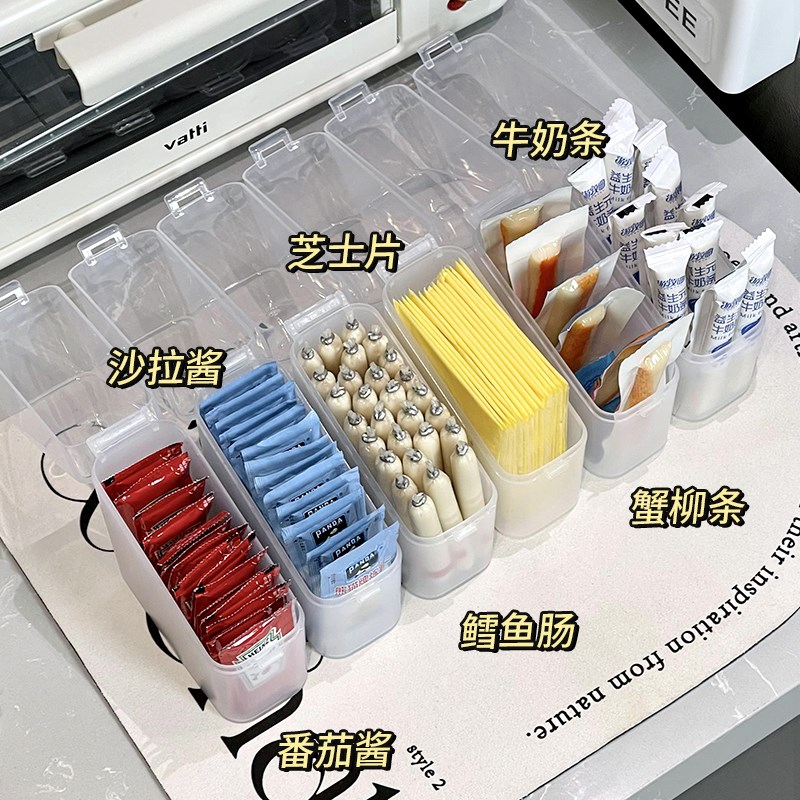 速发冰箱内保翻盖芝士片分纳盒奶酪片里鲜盒黄油番茄酱沙拉酱收装