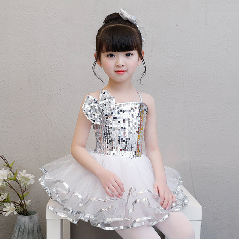 速发六演儿童款出服蓬蓬裙童新演亮片纱裙幼儿园舞蹈公主裙表一服