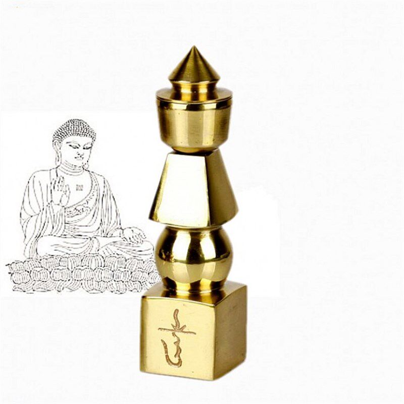速发纯 舍利塔如来塔五轮塔宝箧塔 佛塔装藏舍利子铜五轮铜塔摆件