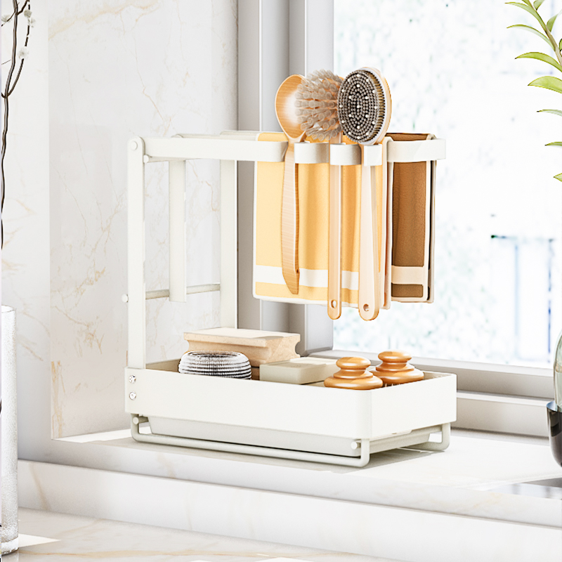 速发抹布架厨房台人沥水挂架墙上壁挂免打孔洗碗布厨具懒置收纳面