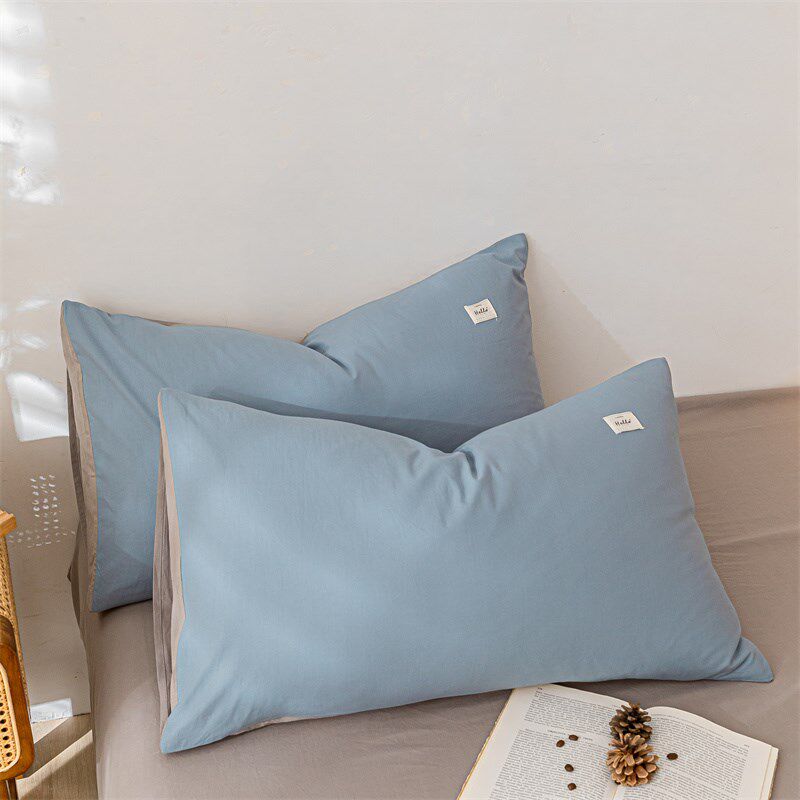 速发纯棉枕套男08cmx74芯m枕头套外套单个单人104全棉水洗棉一对