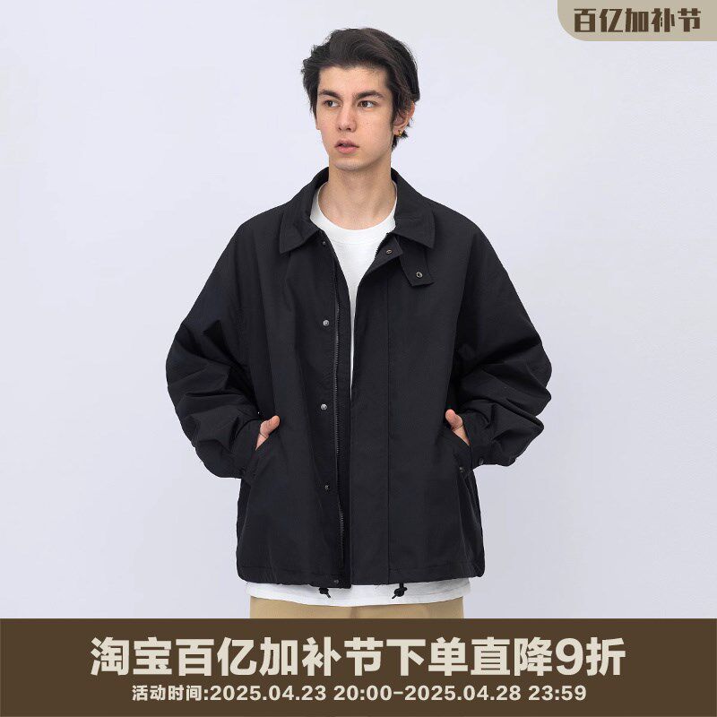 速发男装款季025春2新 复古户翻领夹克外套 中性休闲宽松上衣