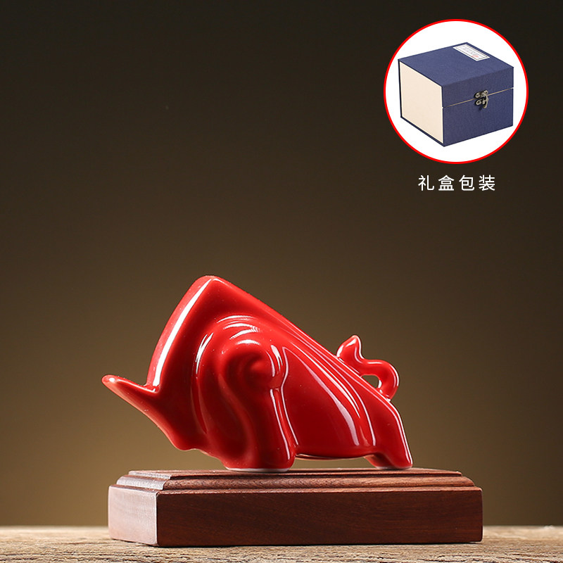 速发L中式牛气冲天招财摆件牛年摆件家居客桌装瓷厅面陶饰品十二