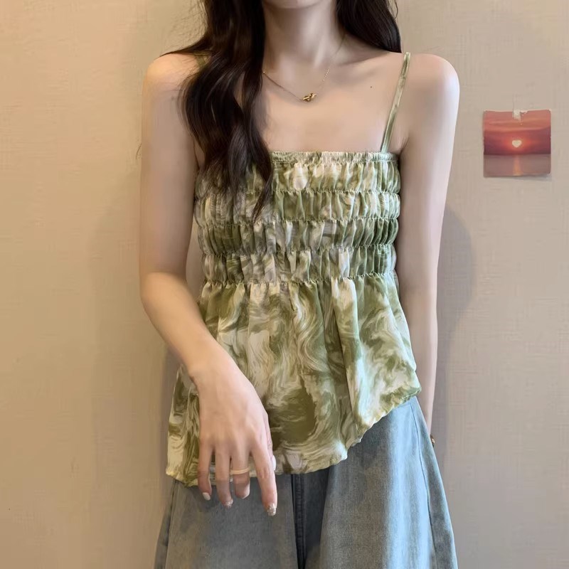 速发法式感染小吊带背心夏外穿设计扎小众内搭甜辣别致多衣胺上巴