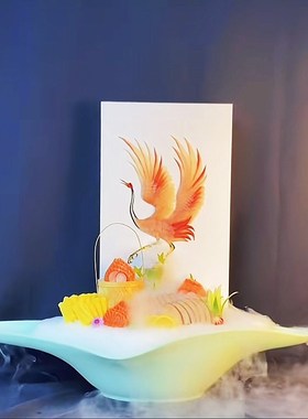 速发海鲜姿鱼刺雕板造身摆盘装饰品三文鱼摆件鱼雕模板宴雕板亚克