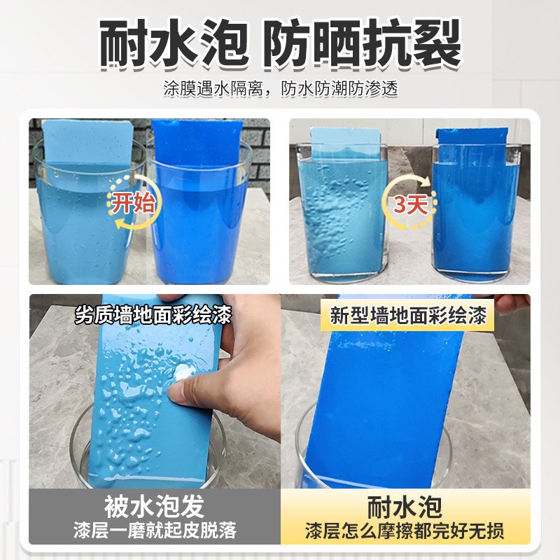 速发地面彩绘漆改色漆翻新漆水泥地面墙面涂料自刷油漆水性防水漆