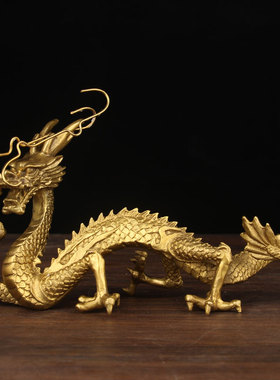 速发铜风生水起龙摆件 铜龙摆件 汉铜龙摆件 铜龙肖生摆件