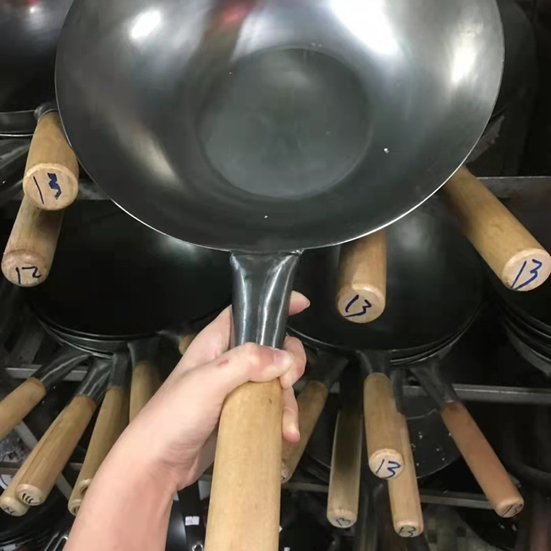 速发陈铁统记熟支锅平底炒锅 手工无涂层 传枝家用老式炒菜锅