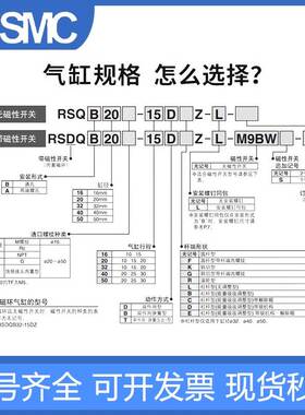 SMC止动阻挡气缸RSQA/RSDQB12-16-20-32-40-50-15-25-30DBTFKGRLE