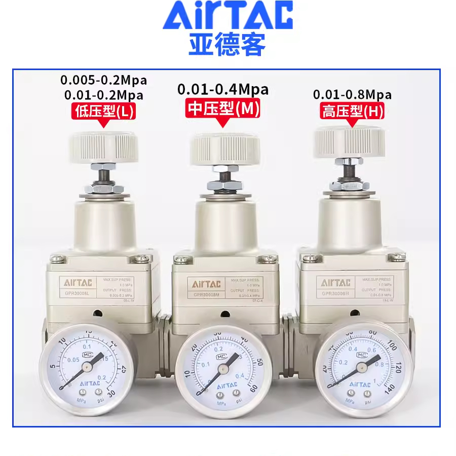原装亚德客减压阀气动精密调压阀GPR200-06/300-08/10/400-15H/LM
