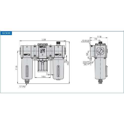 原装亚德客过滤器 三联件 GC600-25 GC60025F1 GC60025C1AirTAC