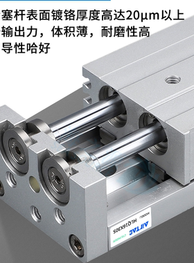 亚德客滑台气缸HLS HLQ6/8/12/16X10X20X30X40X50X75X100S/AS/SB