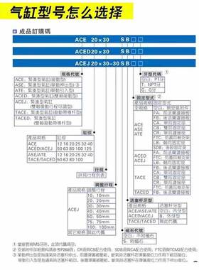 亚德客型薄型气缸ACE12/16/25/32/40/50/63/80/100X5X10X20X30X50