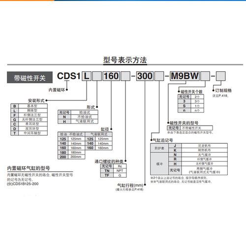 SMC原装CS1B/CDS1B/L/F/G125/140/160/180/200-100-150-200-250