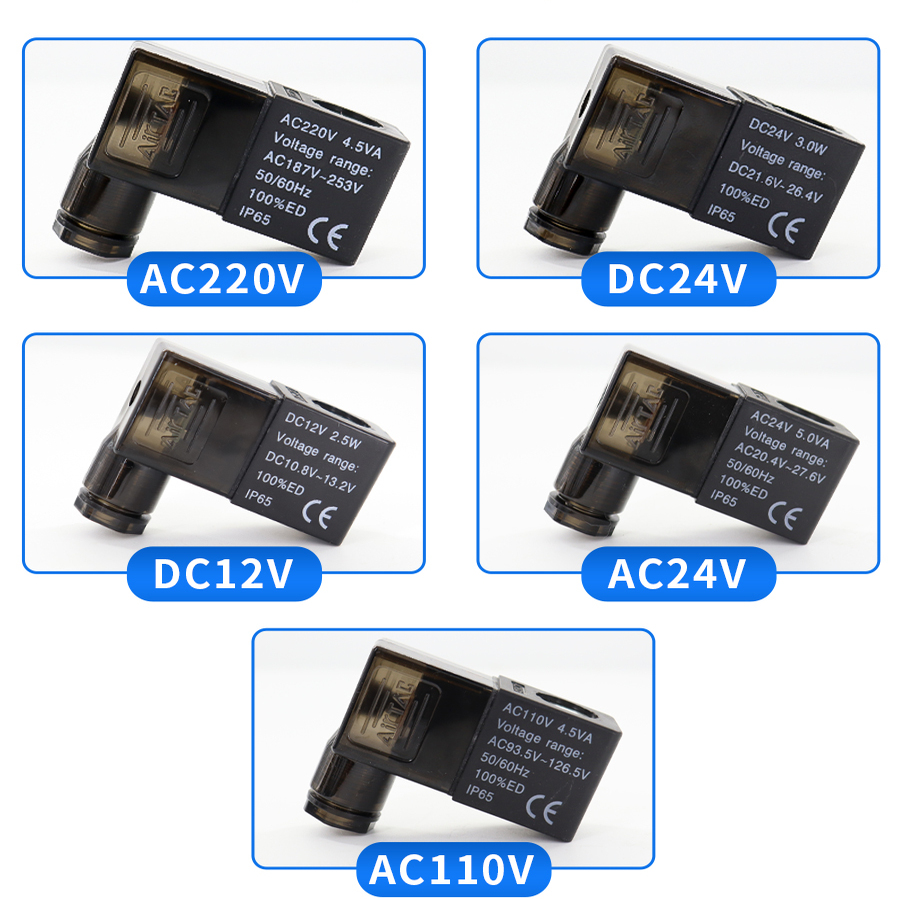 亚德客4v210一08电磁阀线圈AC220V DC24V换向控制阀气阀CDA092B