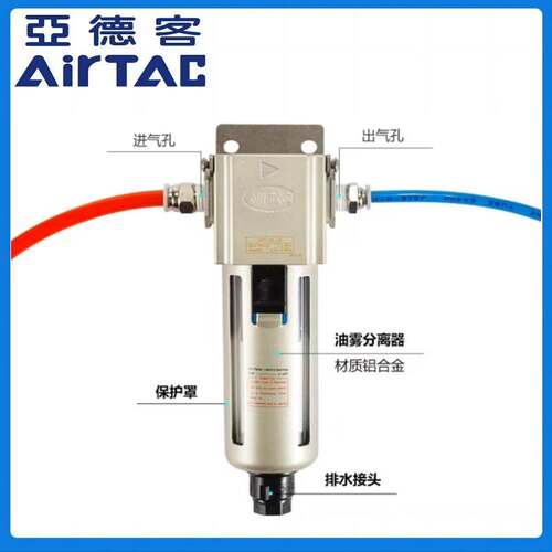 亚德客精密过滤油雾分离器GPF200/GPF300/GPF400-06/08/15-A-D/M