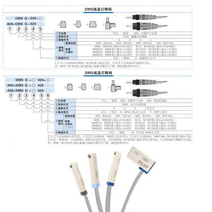 亚德客磁性接近开关DMSG CMSG CMSJ CMSH-N-P-020-030-W气缸感应