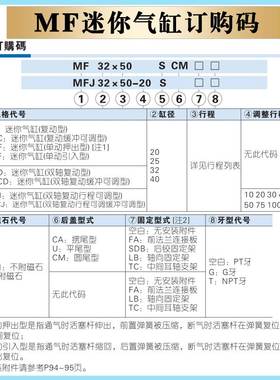 亚德客不锈钢气缸MF20/25/32/40X300X350*400X450X500SCA/SU/SCM
