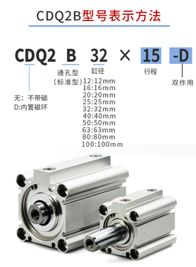 SMC型薄型气缸CQ2B50/CDQ2B63-5*10X20DZX25X30X40X50X75X100DZ
