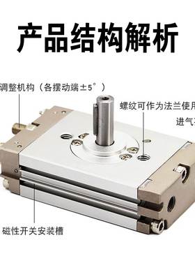 SMC薄型摆动旋转气缸CRQ2B/CDRQ2BS10/15/20/30/40-90-180-360度C