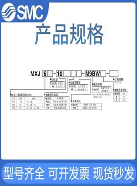 SMC气动滑台气缸MXJ4L-10/MXJ6L-15/MXJ8L-5-10-15-20C CS CT P N