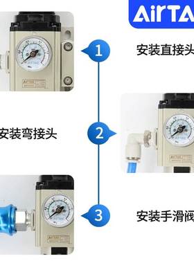 亚德客过滤器气源处理器二联件GAFC20008S/30010S/40015/600C25AS