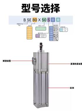 SMC型带锁气缸/MWBB/MDWBB32/40/50/63/80/缸径系列-200--400-500