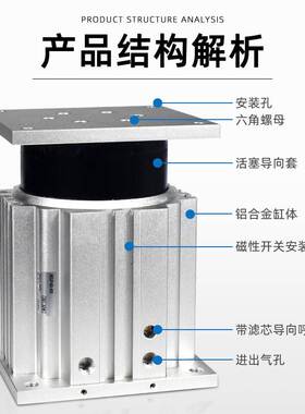 SMC气动导台式顶升气缸MGF40/63/100-30-50-75-100端台升降气缸