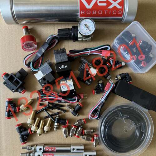 新VEX机器人V5气动套装配件气缸储气罐电磁阀进气口开关电磁阀线