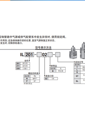 SMC继动器系列IL100-03/IL100-02/IL201-02/N02/IL211-02/220-02