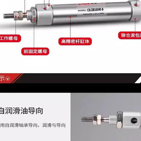 SMC不锈钢迷你气缸CJ2B/CDJ2B6/10/12/16-10-25-60-75-100-150Z