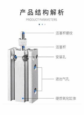 SMC真空自由安装气缸ZCUKQ/ZCUKC/ZCDUKQ/ZCDUKC10/16-5D15D20D30