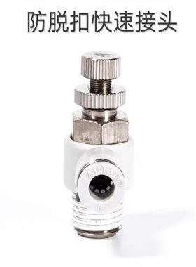 亚德客气缸节流阀PSL4/6/8-M5/0102可调节气动气流调速阀气管接头