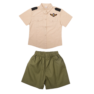 儿童迷彩演出服军训服班服套装幼儿园毕业照服装男童军装警察表演