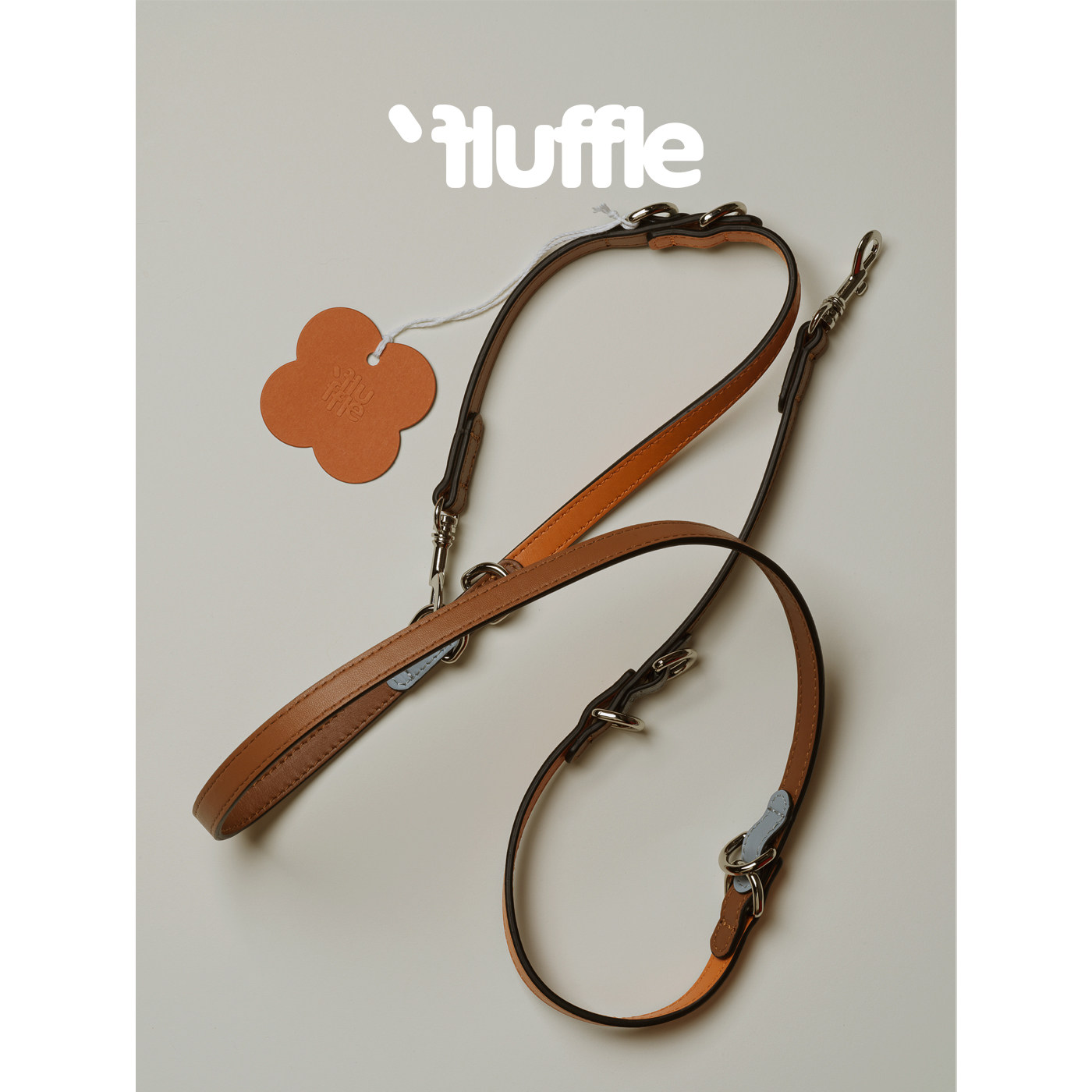 Fluffle意大利柔软牛皮巴洛克风格拼色三段调节宠物狗狗牵引绳,宠物/宠物食品及用品,狗牵引绳,淘宝优惠券,粉丝福利购,淘宝优惠卷