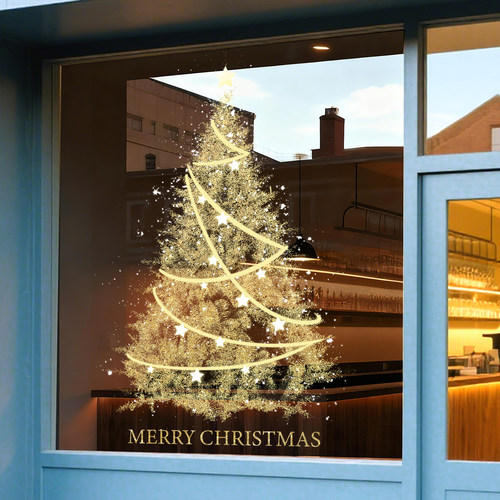 圣诞节装饰品静电贴玻璃门贴纸