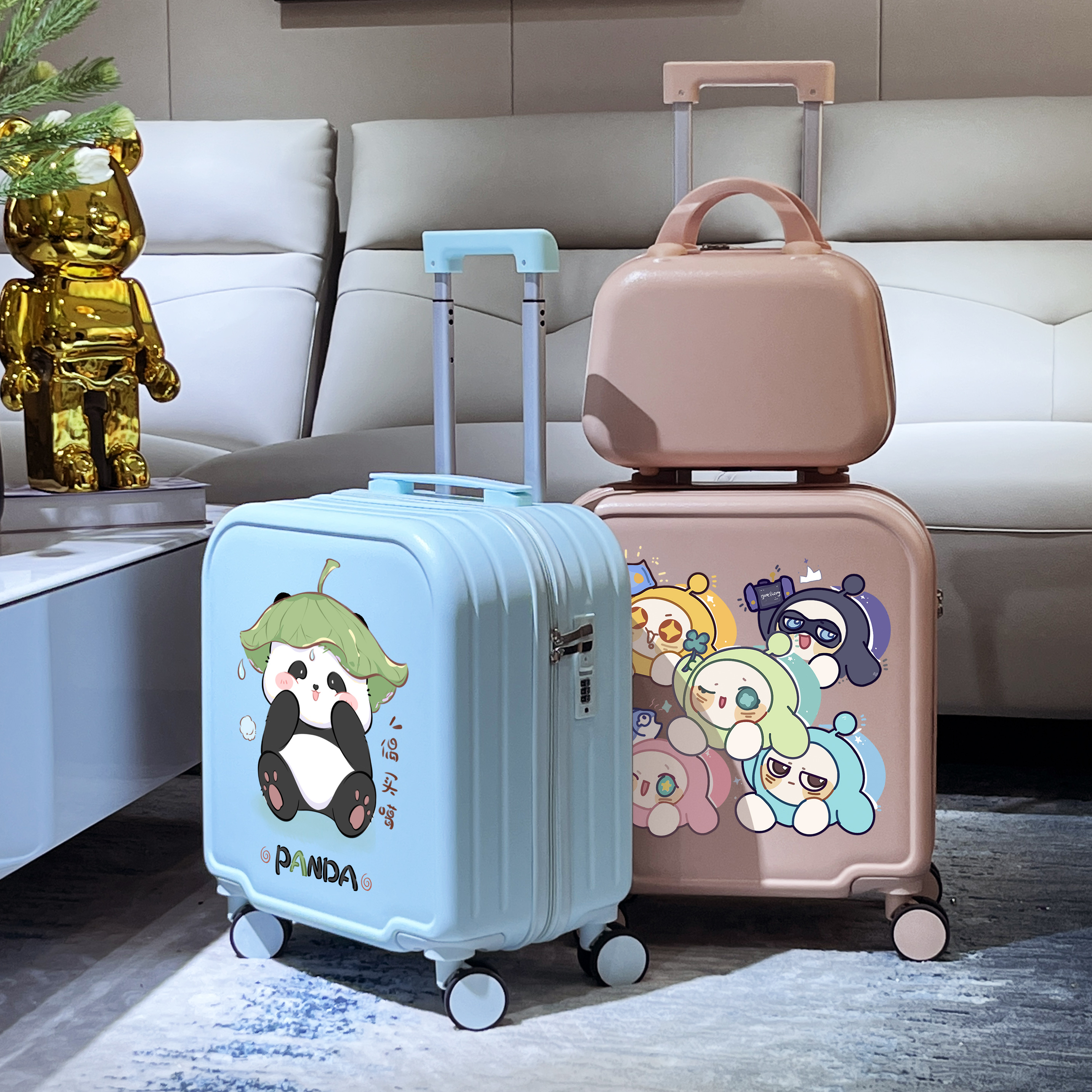 儿童行李箱女孩小型轻便18寸登机小学生拉杆箱卡通可坐旅行密码箱