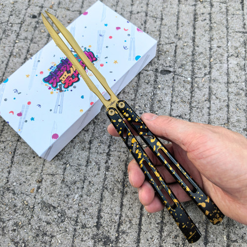 班输8801v3七系铝音叉 未开刃 蝴蝶刀花式练习工具新手入门 星芒