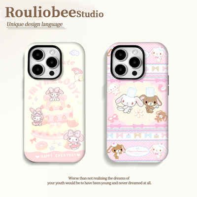 厨师甜点兔适用苹果15手机壳iPhone16promax卡通华为mate70荣耀vivo个性小米超火菲林二合一防摔OPPO网红超火