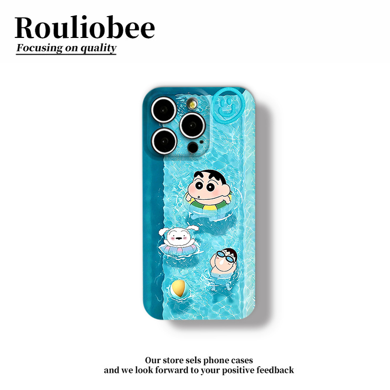 泳池小新阿呆适用苹果15promax手机壳16pro华为mate60新款pura70菲林壳OPPOReno12/vivos19x100超火小米14套