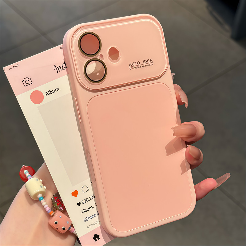 糖果色玻璃壳水晶镜头膜适用苹果17PROMAX手机壳17AIR多巴胺肤感iPhone16PRO蒂芙尼绿高级感15/14PLUS保护套