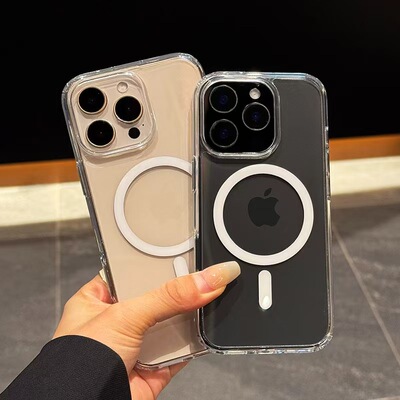 超薄不发黄磁吸壳适用iPhone16promax苹果15手机壳无线充电苹果磁吸17promax防摔plus全包男女13por透明12套