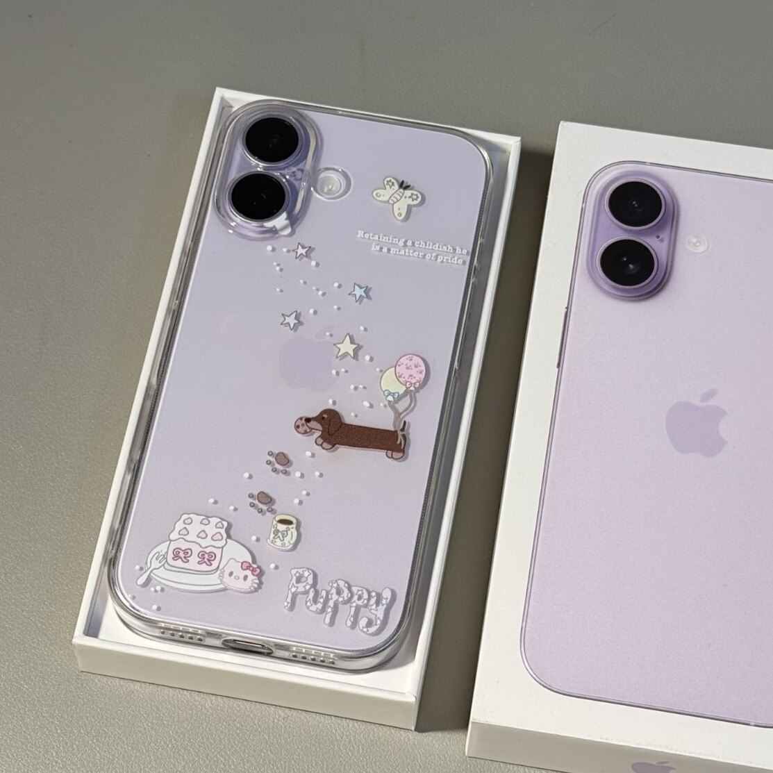 可爱气球腊肠小狗适用苹果17promax手机壳iPhone16pro太空壳15华为Pura70荣耀300vivox200小米15硅胶OPPO防摔