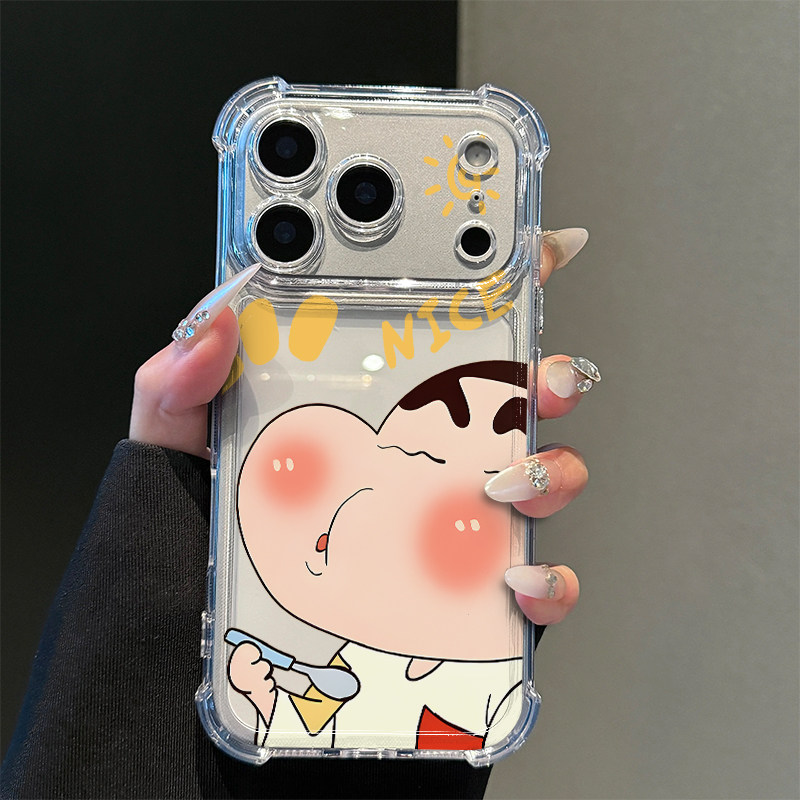 卡通NICE小新适用iPhone17promax苹果16pro手机壳华为Mate80新款透明气囊壳vivox300荣耀500防摔小米17Pro软