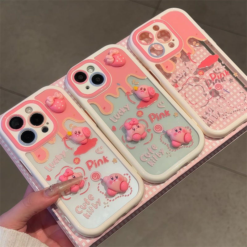 韩系清新立体星之卡比公仔贴件适用苹果iPhone16promax手机壳iPhone15华为mate70荣耀vivo小米OPPO防摔全包套