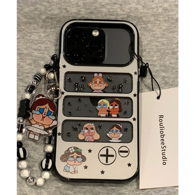 宫格透明哭娃适用苹果16/17promax手机壳iphone15pro可爱13/14软12新款16e彩色软边亚克力防摔plus网红超火套