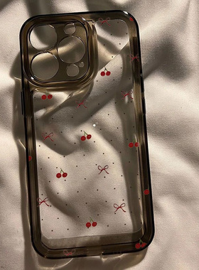 樱桃小蝴蝶结适用苹果16/15promax手机壳iphone14pro可爱卡通13/14软壳12女新款11太空壳防摔plus网红超火软
